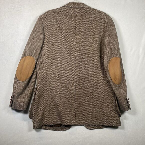 Vintage Pendleton Wool Blazer Jacket Brown Herringbone 100% Virgin Wool 1970s/80 - Picture 2 of 14